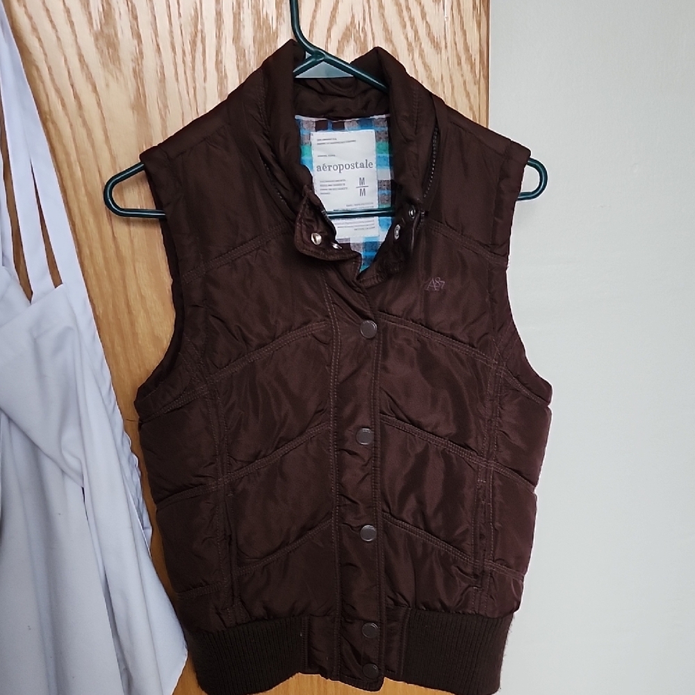 Aeropostale Brown Puffer Vest